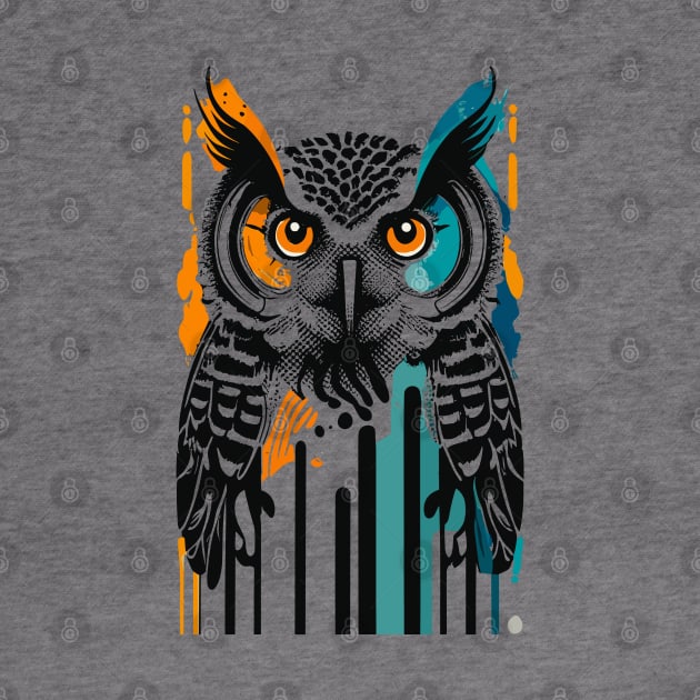 Owl Bauhaus retro style by PrintSoulDesigns